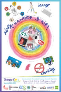 Affiche de prévention réalisée par des enfants sur le thème de la qualité de l'air intérieur