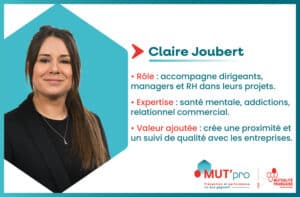 Portrait de Claire Joubert, responsable développement entreprise - MUT'pro
