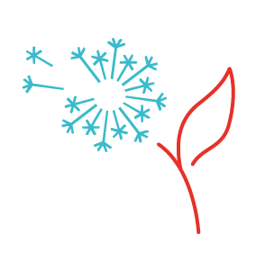 Picto qui symbolise la santé environnementale (fleur de pissenlit)